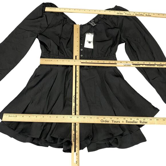 Forever 21 Romper Dress with Built in Shorts Women's Size Medium Black - Picture 8 of 16